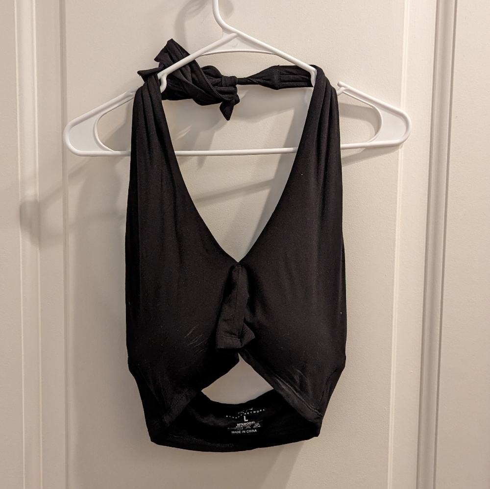 Crop top, wrap tie around neck
